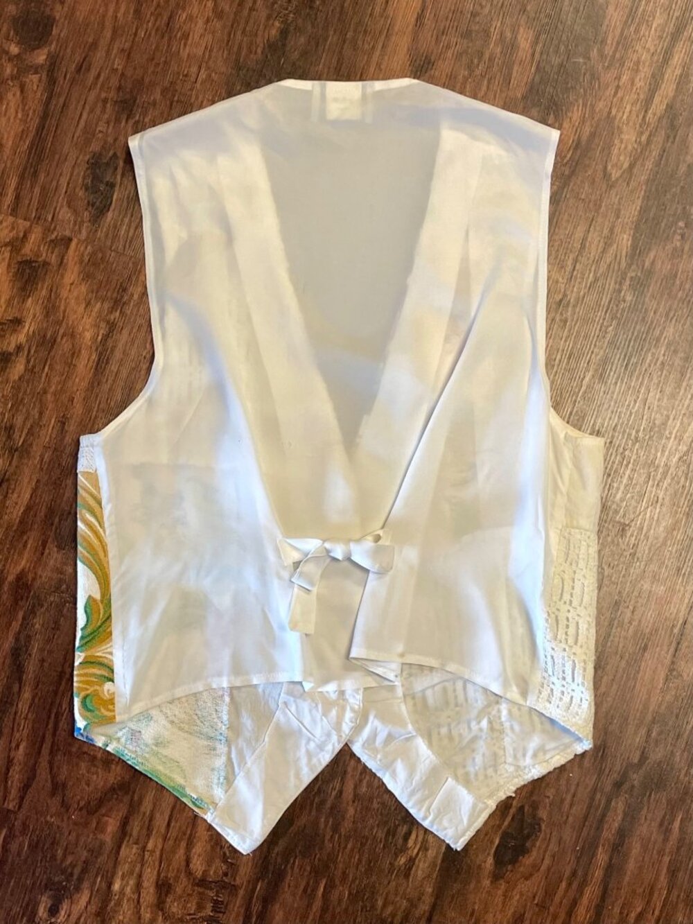 Vintage 1990s Facets Patchwork Crochet + Floral Tapestry Vest Womens Size 1X - Picture 9 of 13